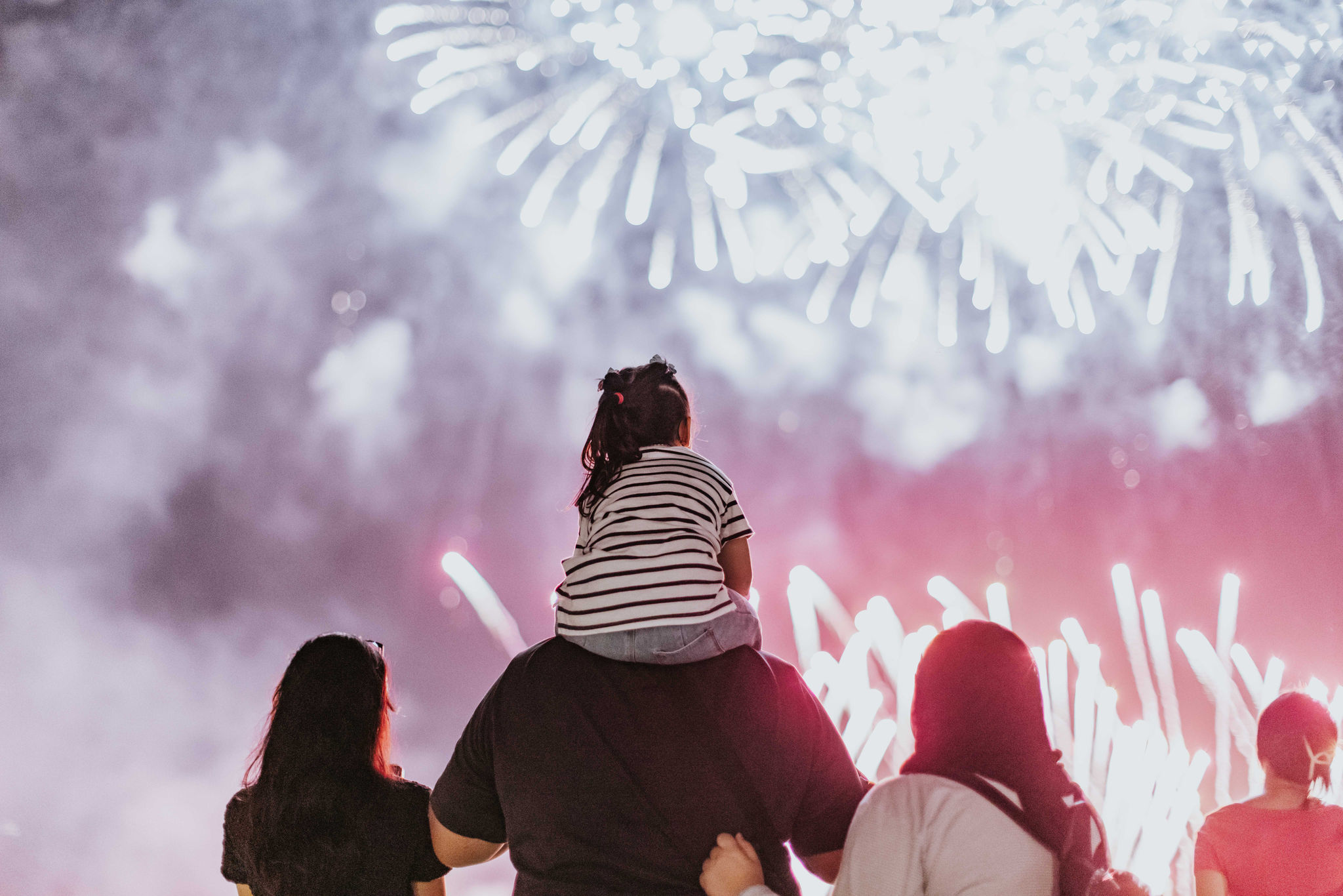 Photo of people watching the fireworks