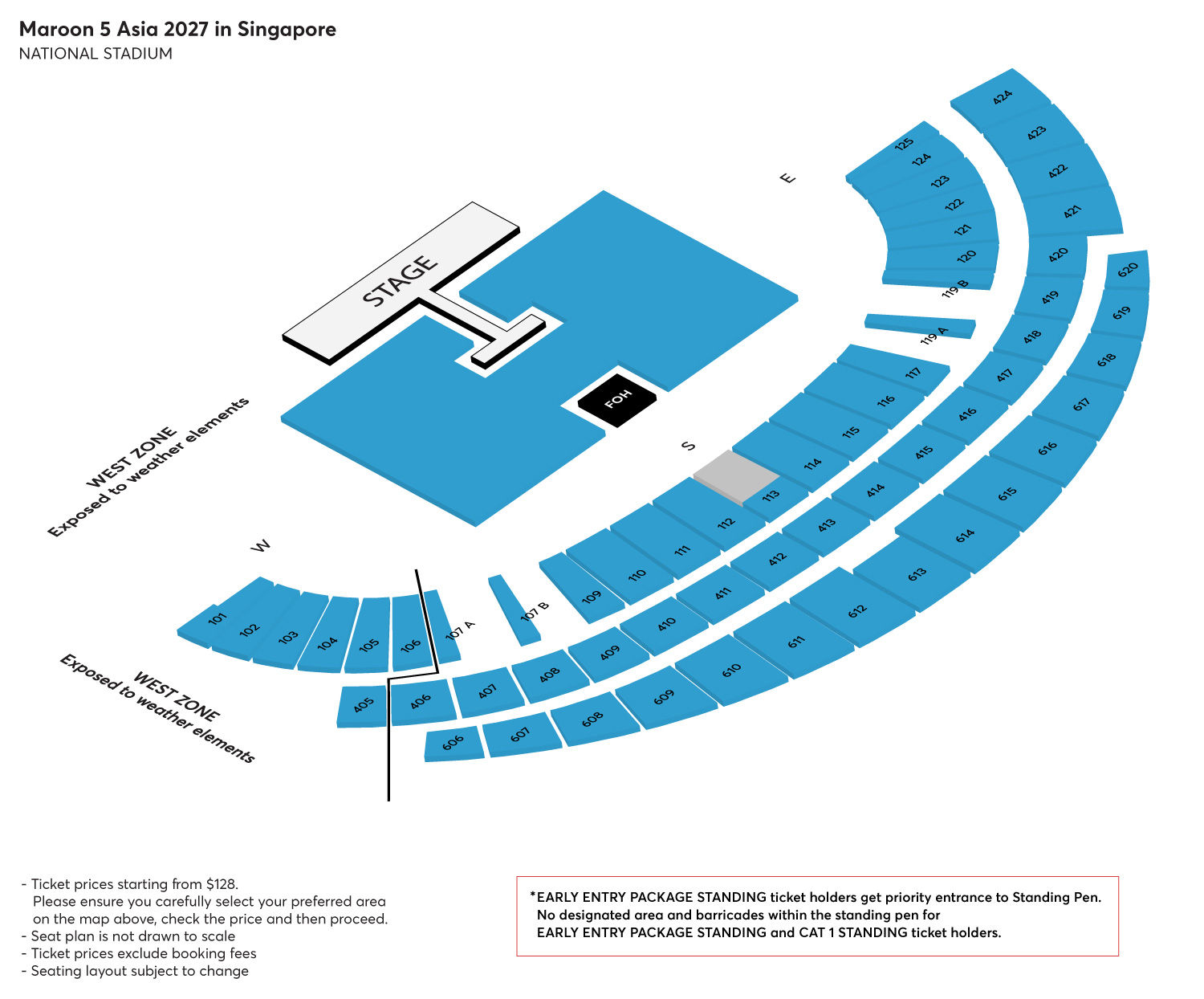 Maroon 5 Asia 2027 seating plan